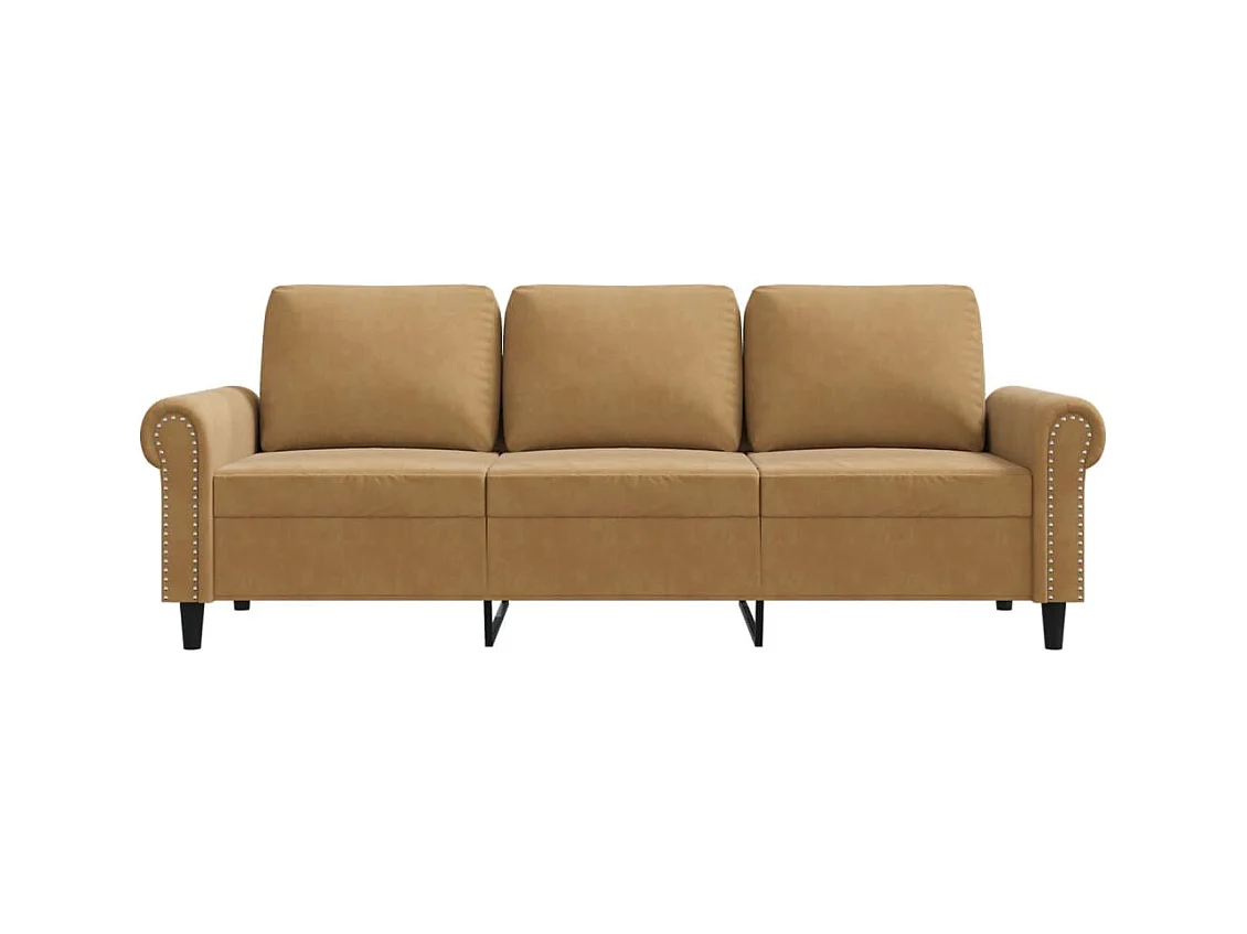 3-Sitzer-Sofa Braun 180 cm Samt
