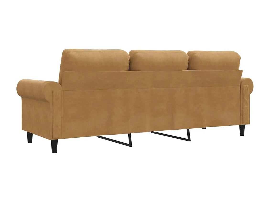 3-Sitzer-Sofa Braun 180 cm Samt