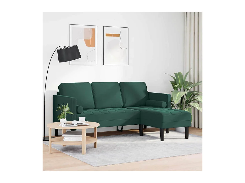 Donkergroene bankstel 173 x 131 x 67 cm fluweel