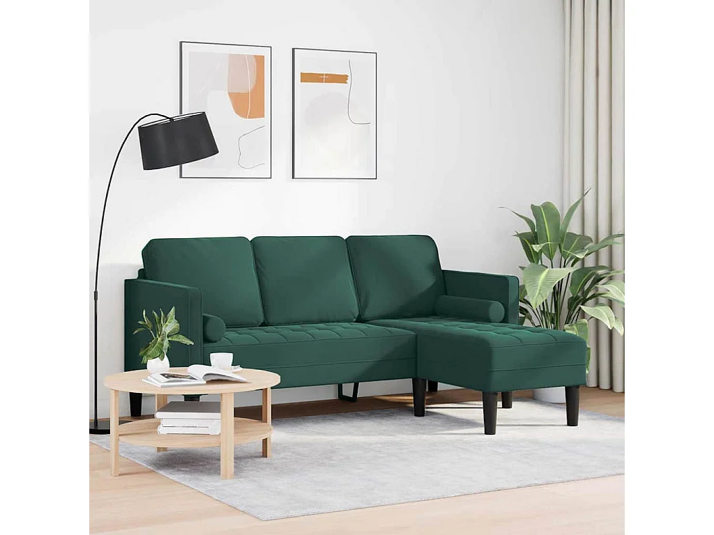 Ensemble de Canapés Vert foncé 173 x 131 x 67 cm Velours