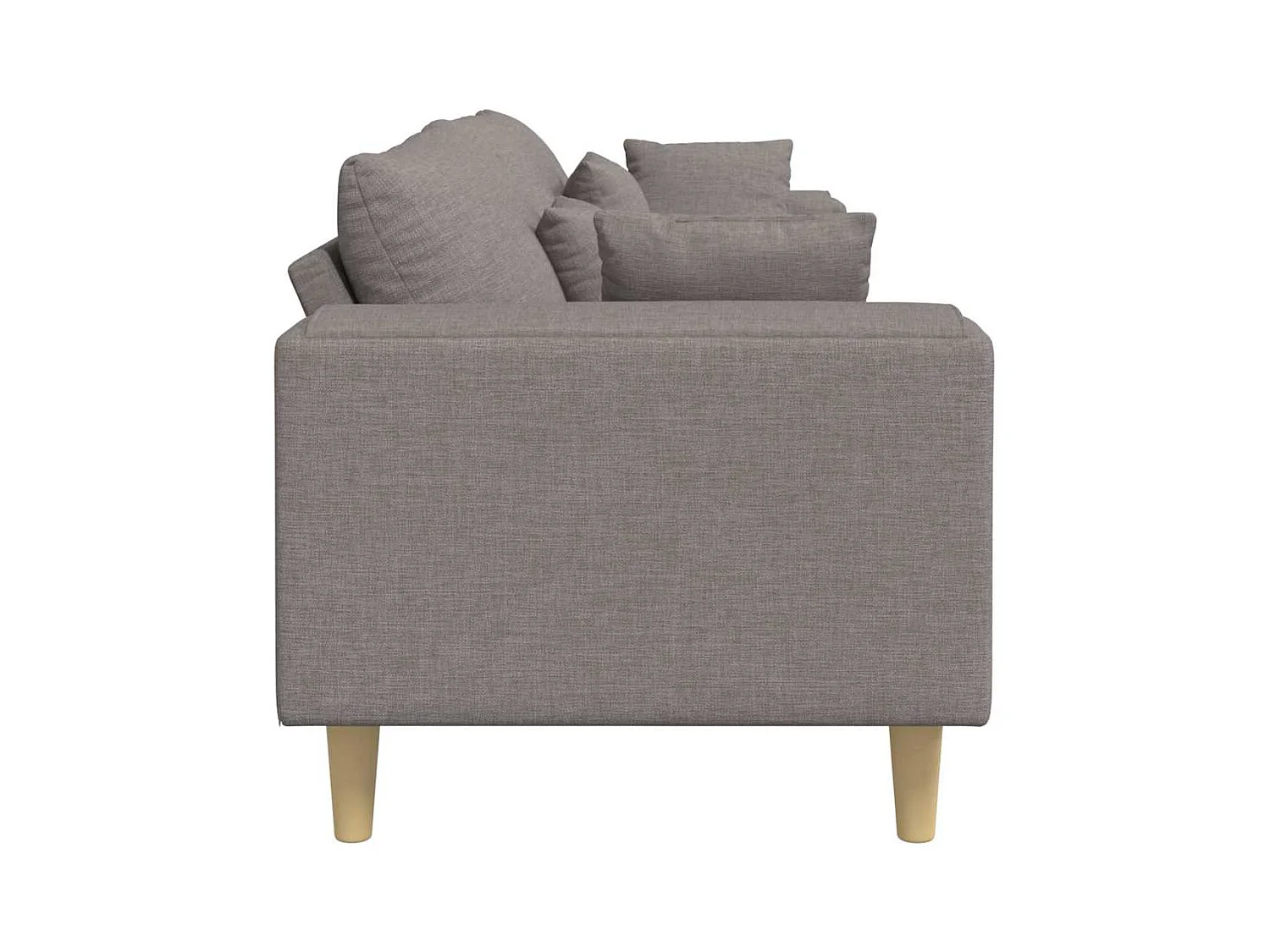 Divano in tessuto con cuscino color tortora 208 cm tessuto