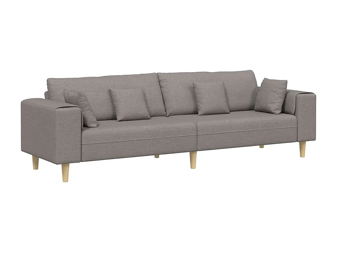 Sofa en tissu avec coussin Taupe 208 cm tissu