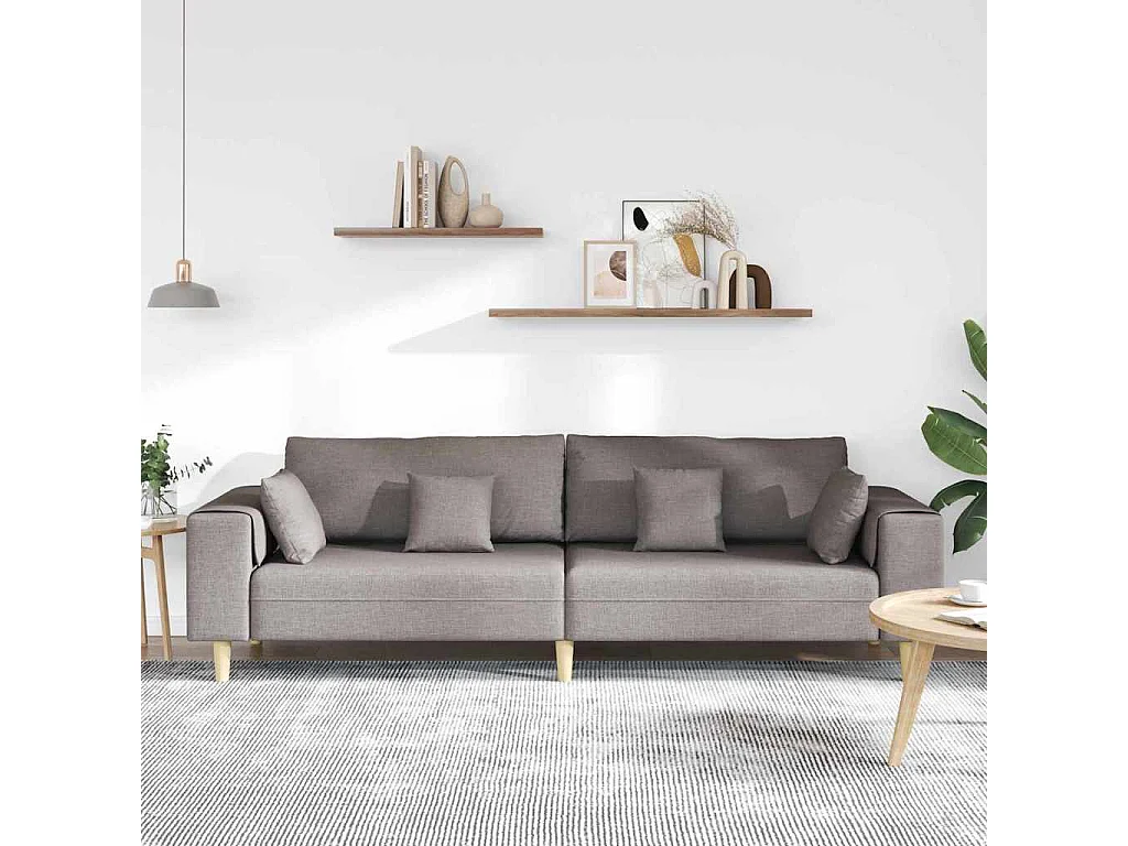 Sofa en tissu avec coussin Taupe 208 cm tissu