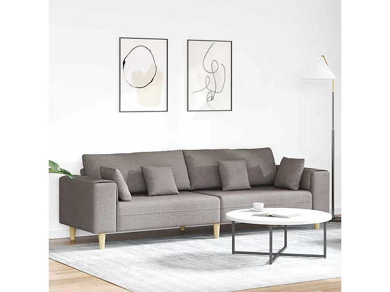 Sofa en tissu avec coussin Taupe 208 cm tissu