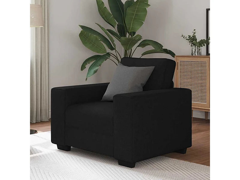 Zwarte stoffen fauteuil 60 cm