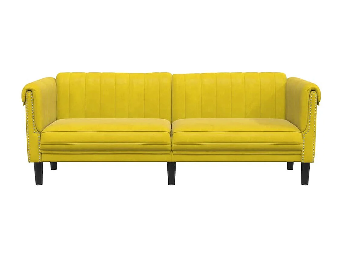 Sofá de 3 plazas de terciopelo amarillo
