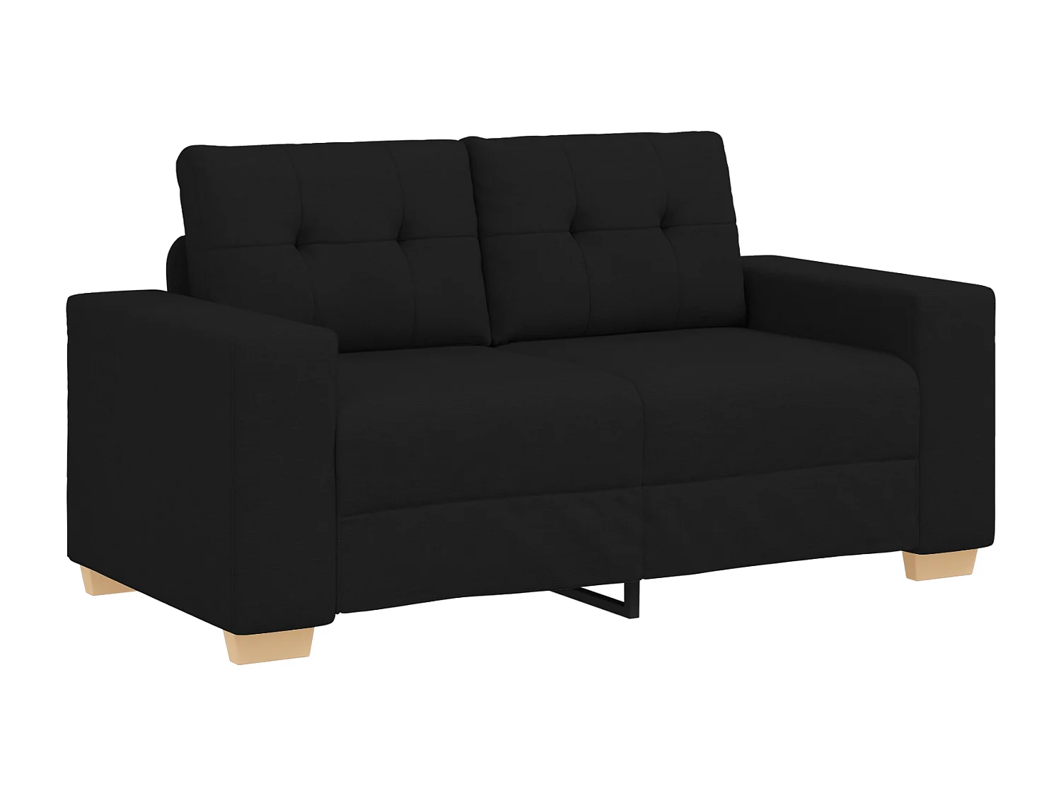 Ensemble de Canapés avec coussin avec oreiller 3 pcs Noir tissu