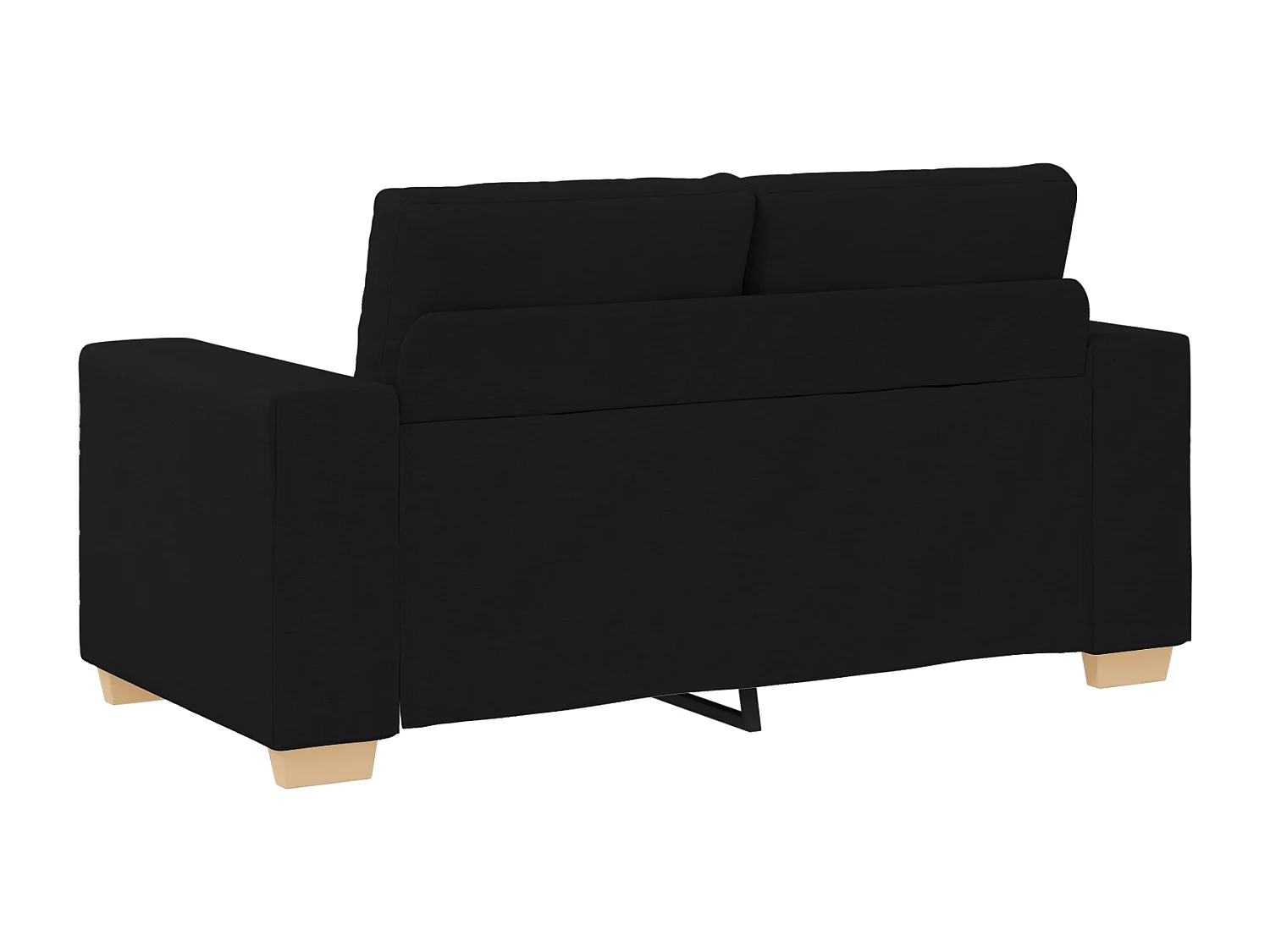 Ensemble de Canapés avec coussin avec oreiller 3 pcs Noir tissu