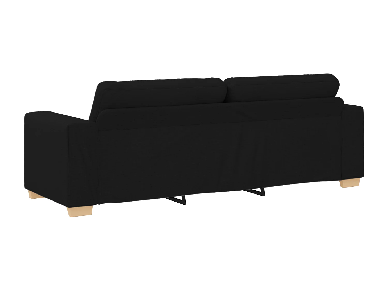 Ensemble de Canapés avec coussin avec oreiller 3 pcs Noir tissu