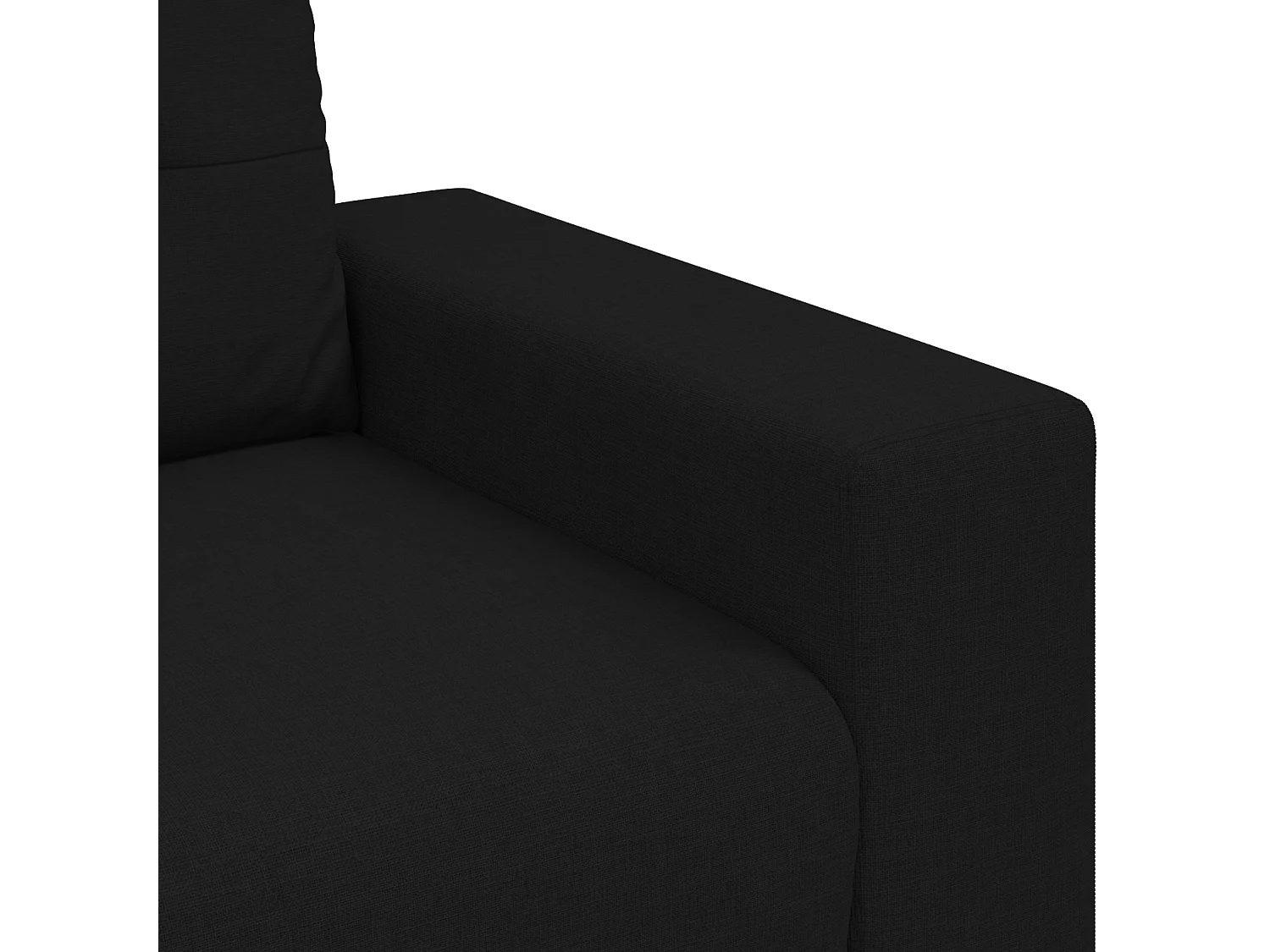 Ensemble de Canapés avec coussin avec oreiller 3 pcs Noir tissu