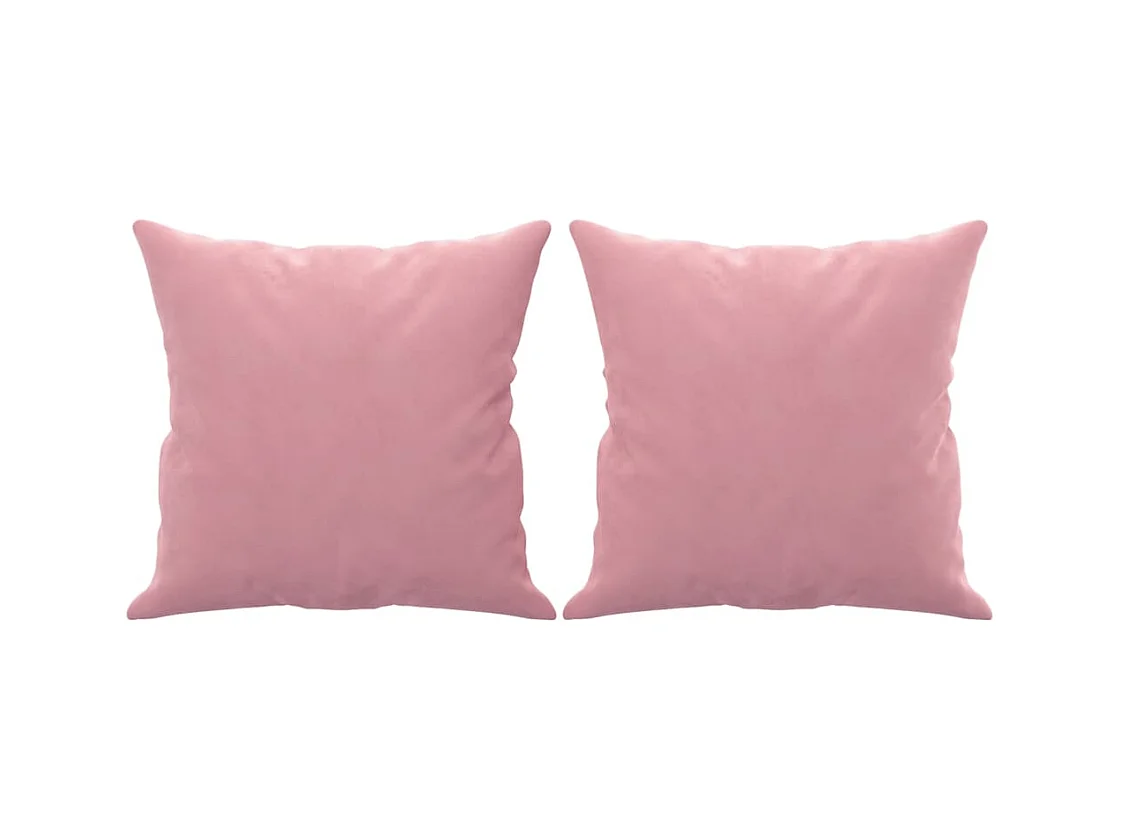 Divano 2 posti con cuscini decorativi rosa 140 cm in velluto