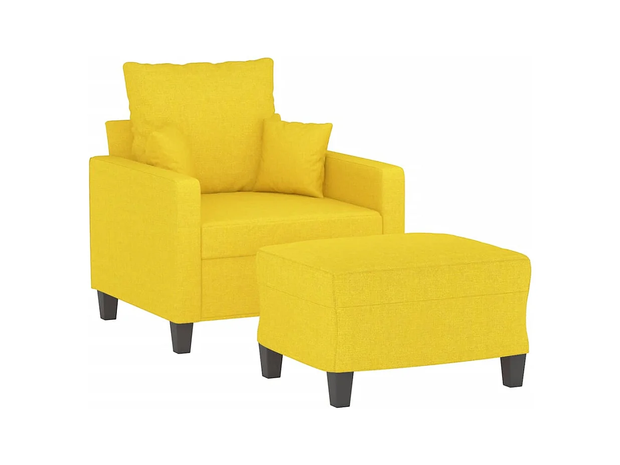 Poltrona con poggiapiedi Tessuto Giallo chiaro 60 cm