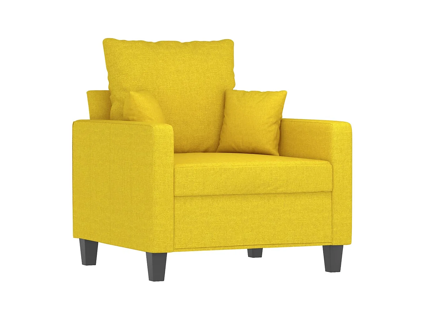 Poltrona con poggiapiedi Tessuto Giallo chiaro 60 cm