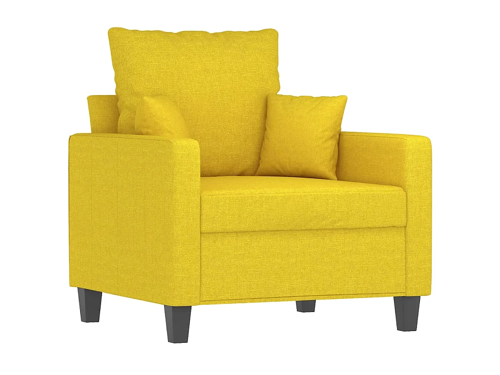 Fauteuil avec repose-pied Jaune clair 60 cm Tissu