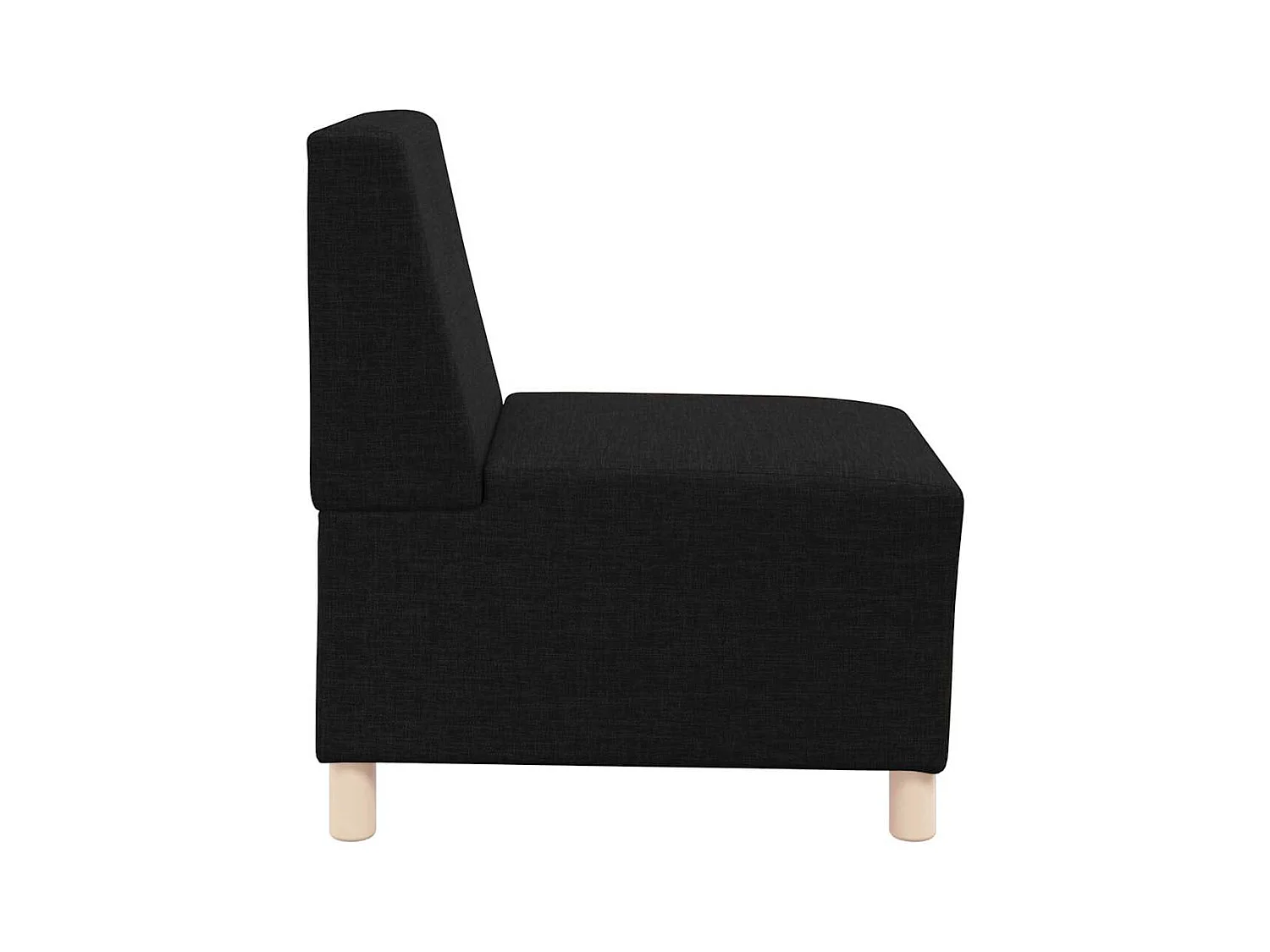 Divano componibile senza braccioli 2 pezzi nero