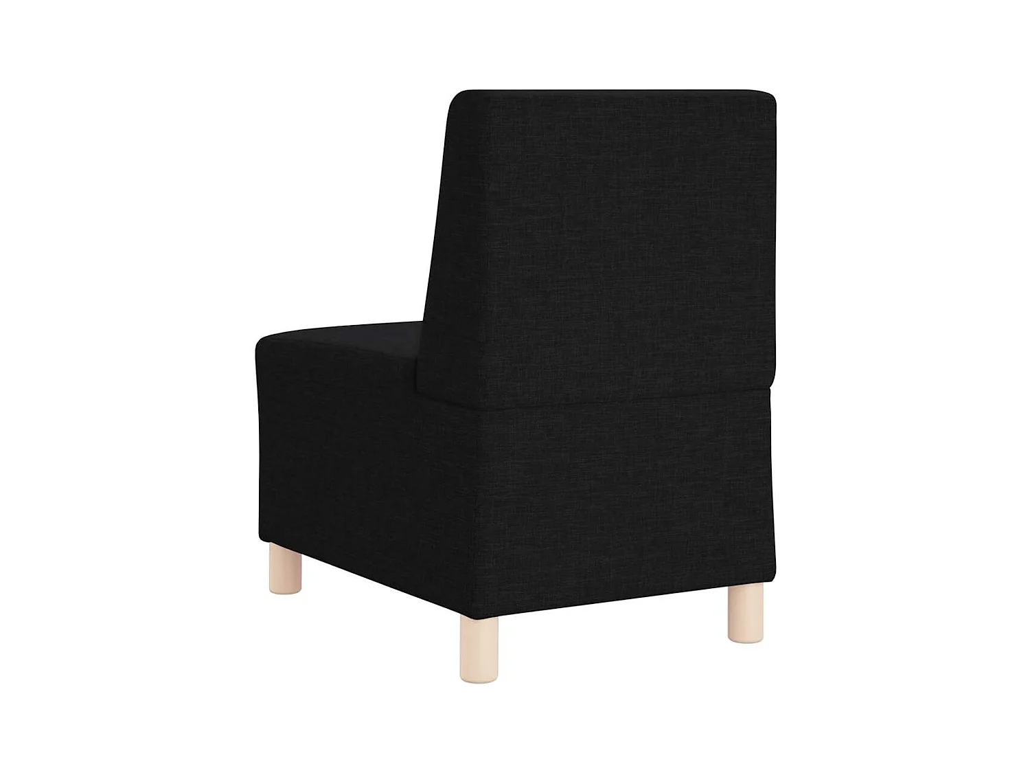 Divano componibile senza braccioli 2 pezzi nero