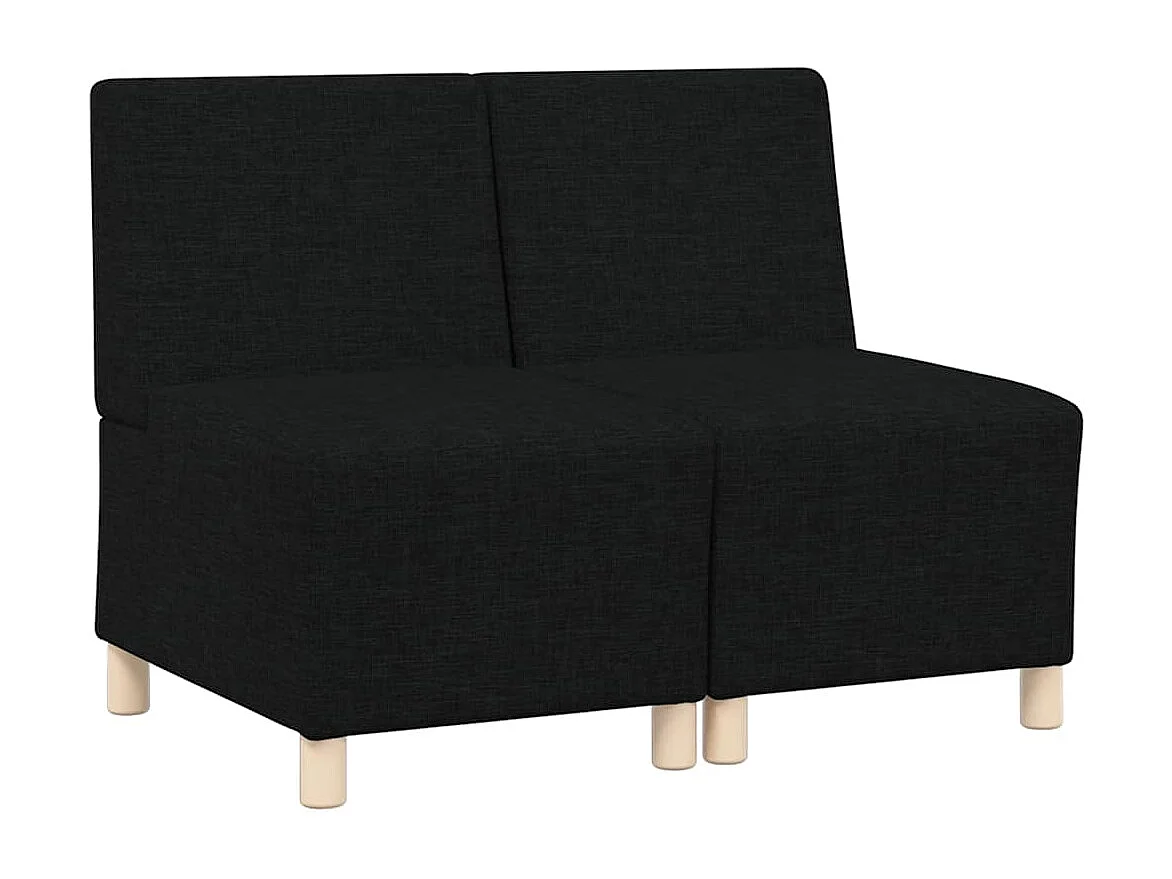 Modulaire bank zonder armleuningen 2 stuks zwart