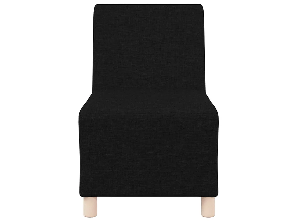 Divano componibile senza braccioli 2 pezzi nero