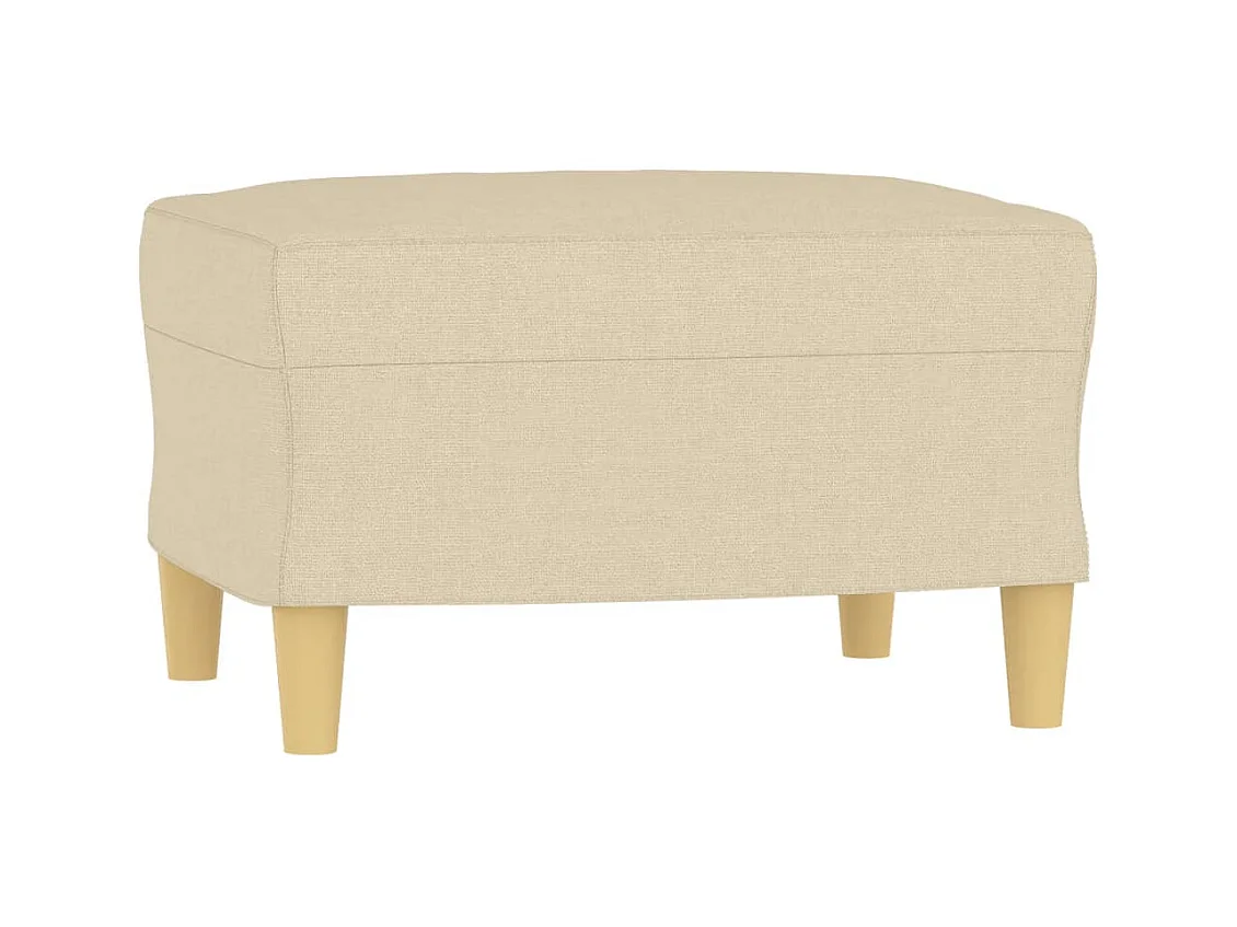 Set di divani 3 pezzi con cuscini in tessuto crema