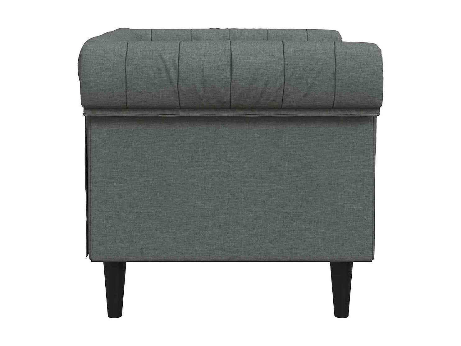 Sillón Chesterfield de tela gris oscuro