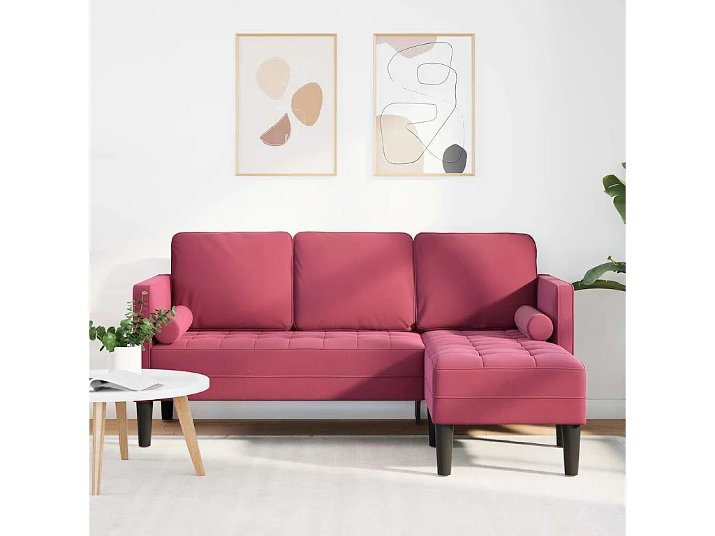 Ensemble de Canapés Rouge bordeaux 173 x 131 x 67 cm Velours