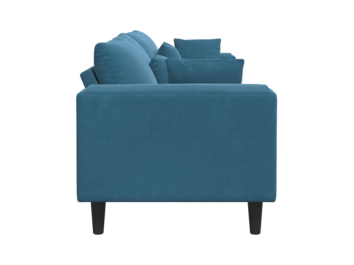 Samtsofa mit Kissen Blau 208 cm Samt