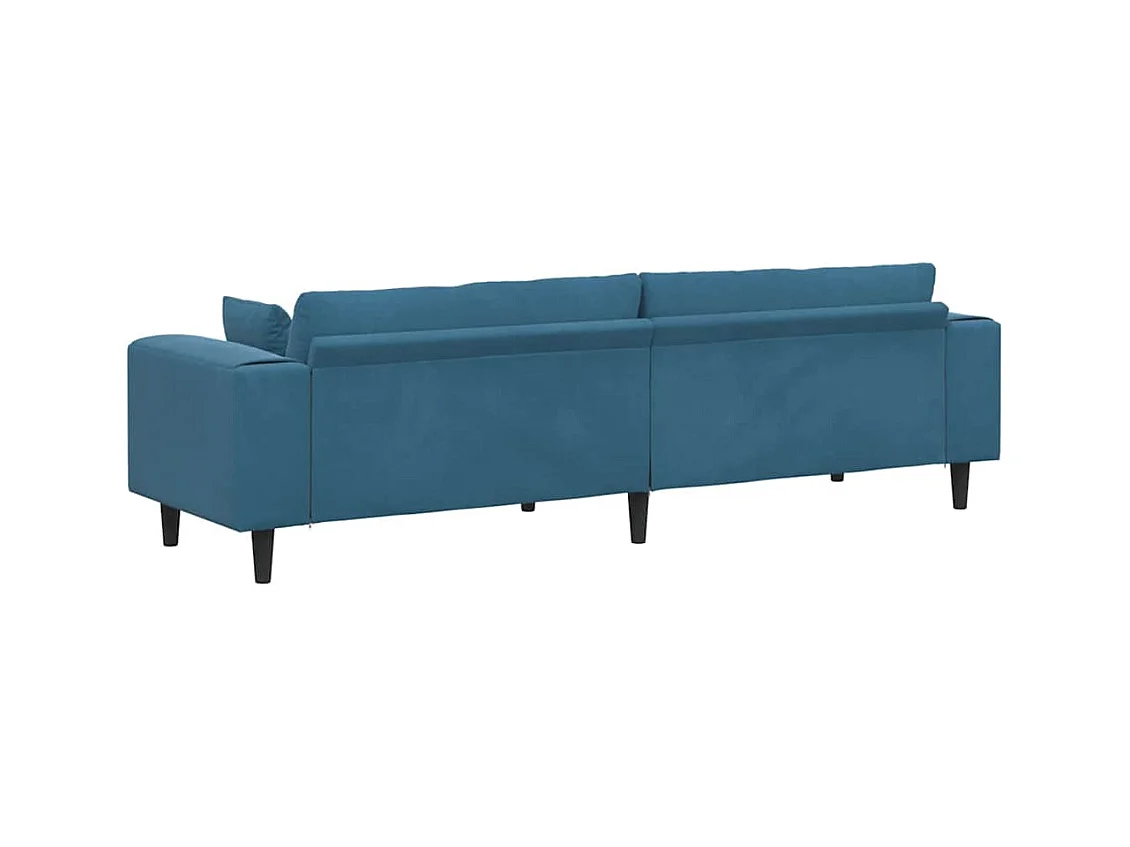 Samtsofa mit Kissen Blau 208 cm Samt