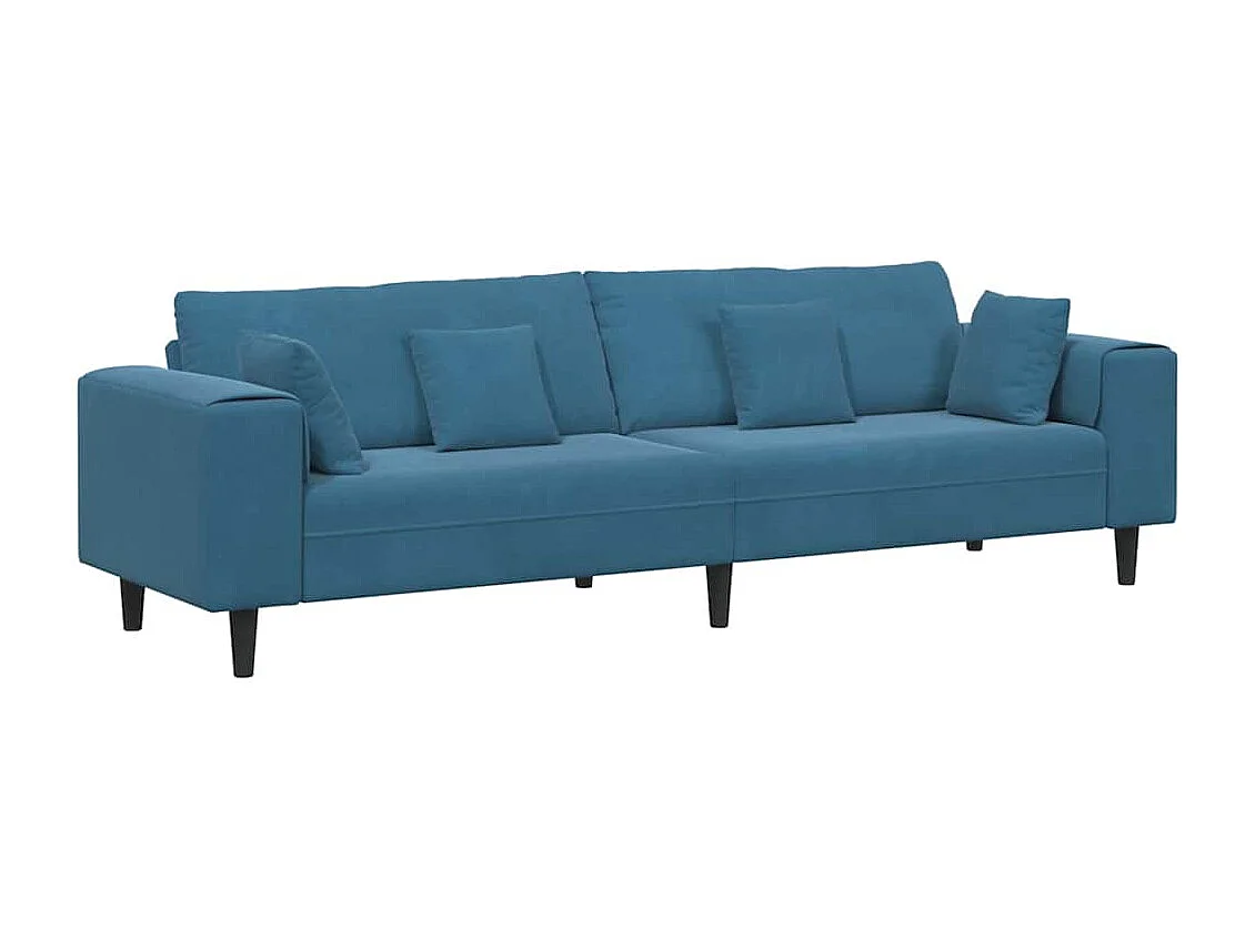 Canapé en velours avec coussin Bleu 208 cm Velours