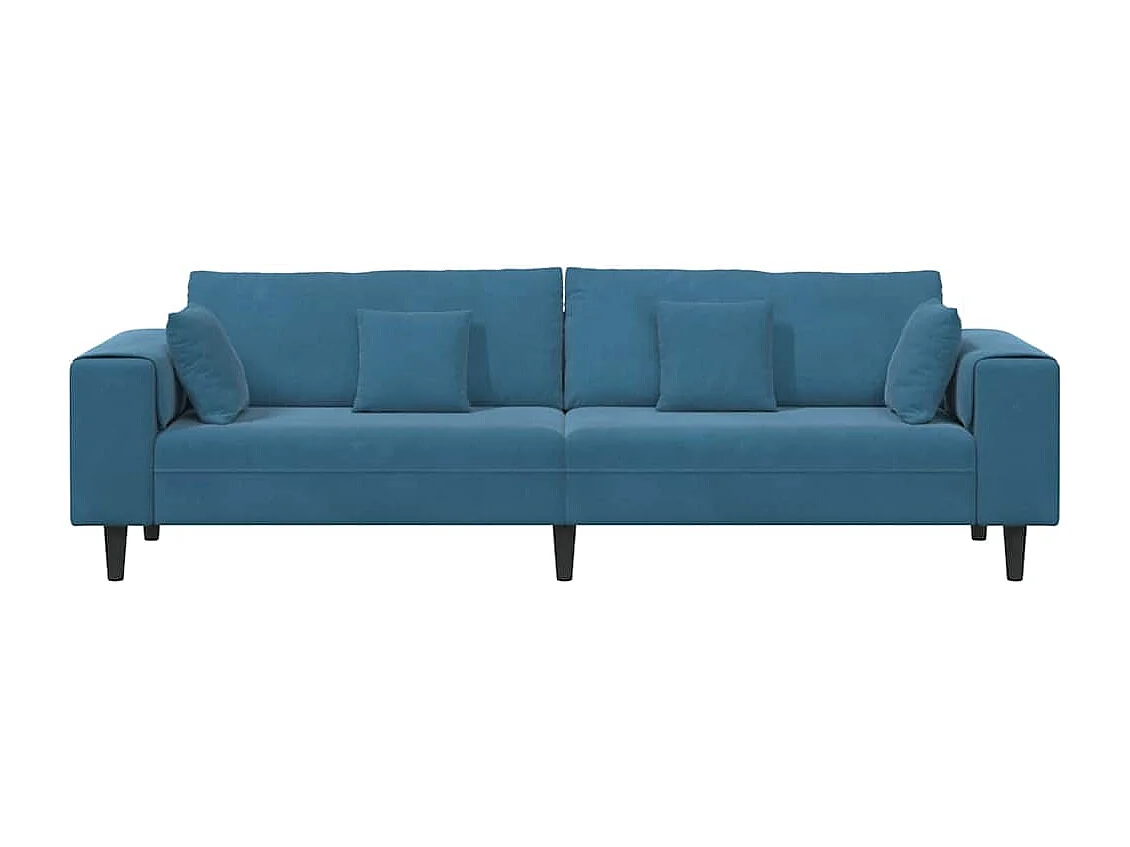 Canapé en velours avec coussin Bleu 208 cm Velours