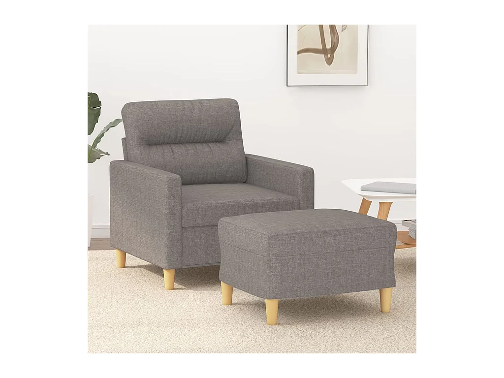 Fauteuil avec repose-pied Taupe 60 cm Tissu