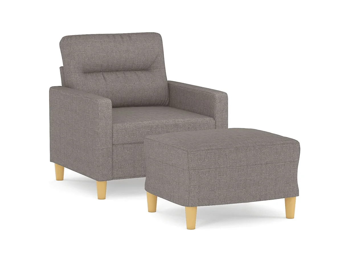 Fauteuil avec repose-pied Taupe 60 cm Tissu