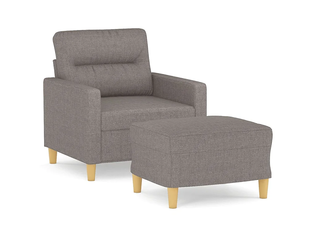 Fauteuil avec repose-pied Taupe 60 cm Tissu