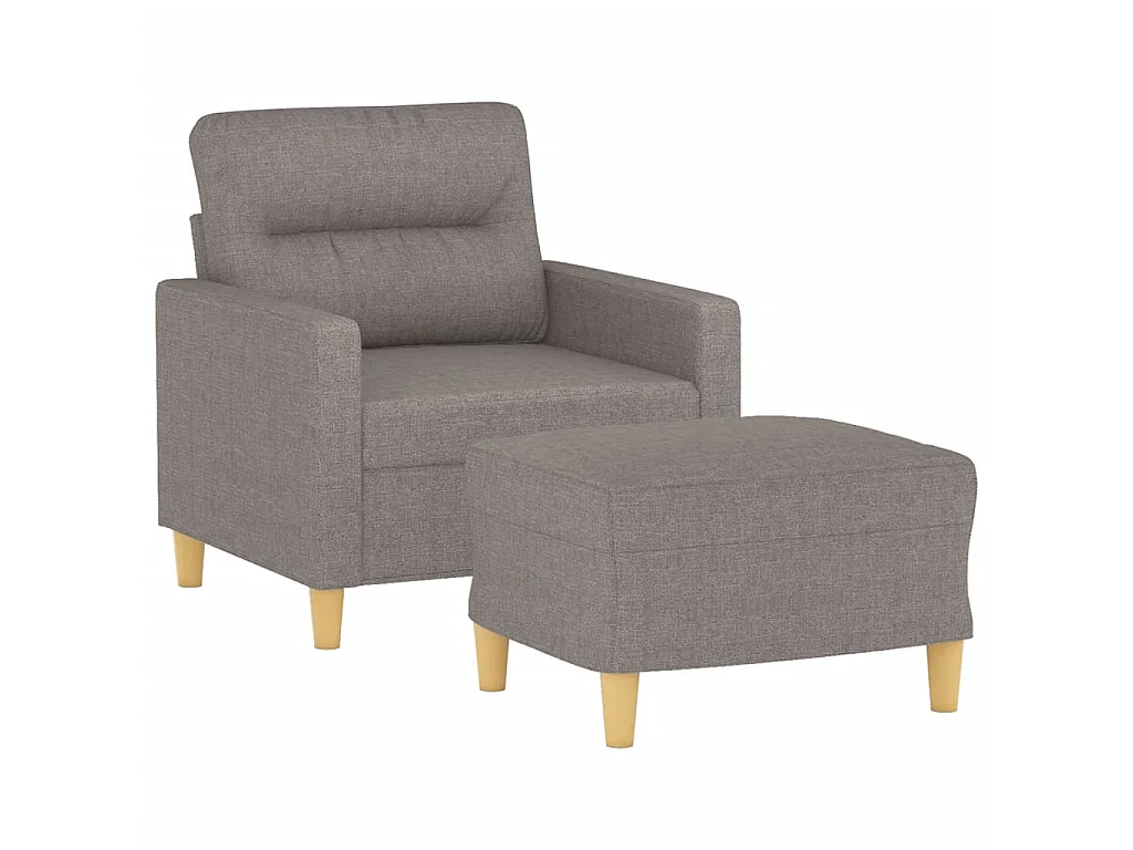 Fauteuil avec repose-pied Taupe 60 cm Tissu