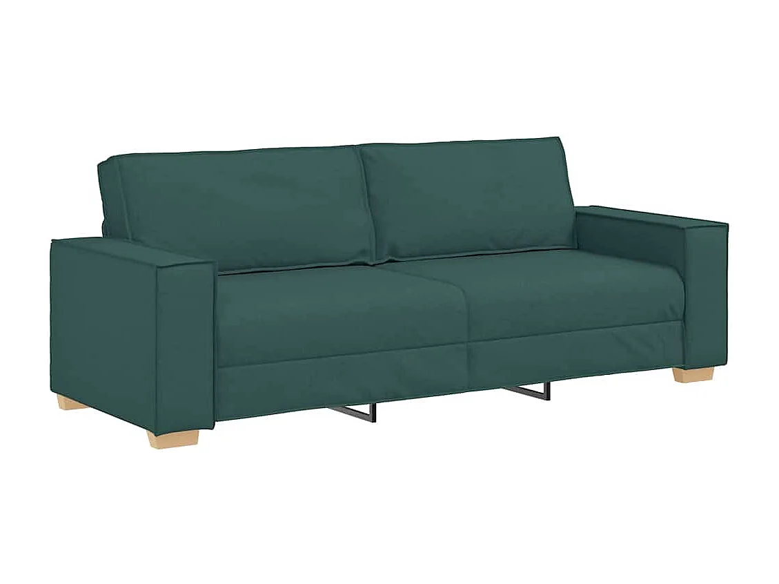 Sofa 3 places avec coussin Vert foncé 220 x 78 x 84 cm tissu