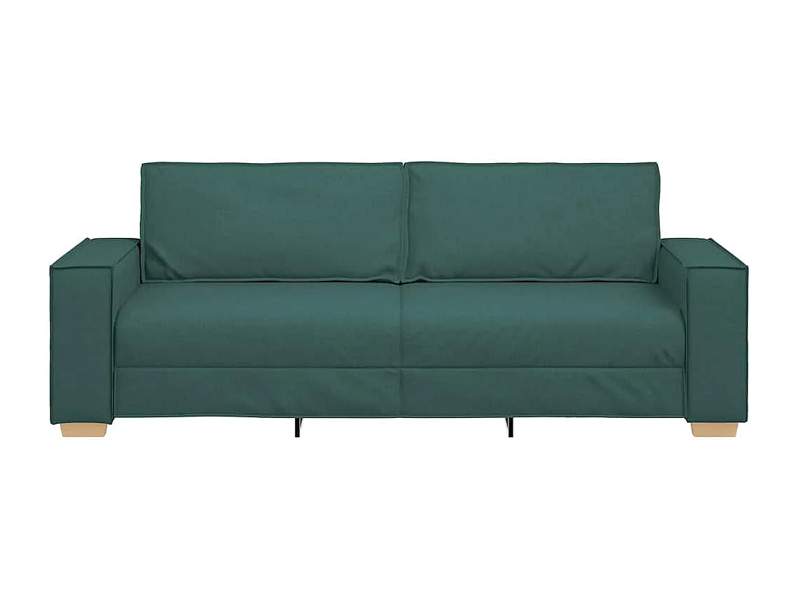 Sofa 3 places avec coussin Vert foncé 220 x 78 x 84 cm tissu