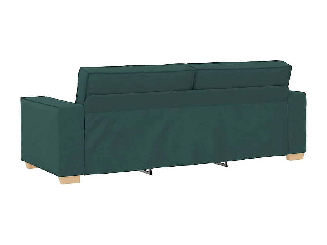 Sofa 3 places avec coussin Vert foncé 220 x 78 x 84 cm tissu