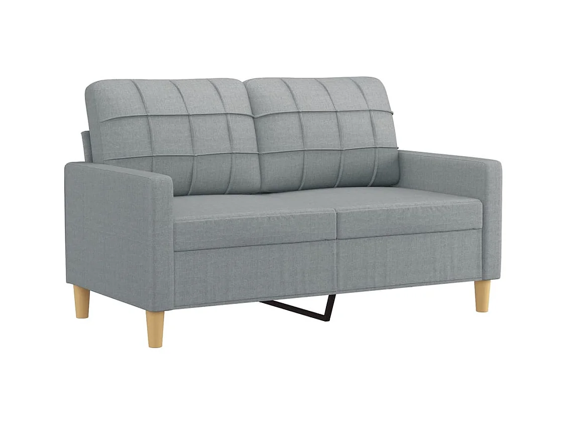 Ensemble de canapés 2 pcs avec coussins Gris clair Tissu