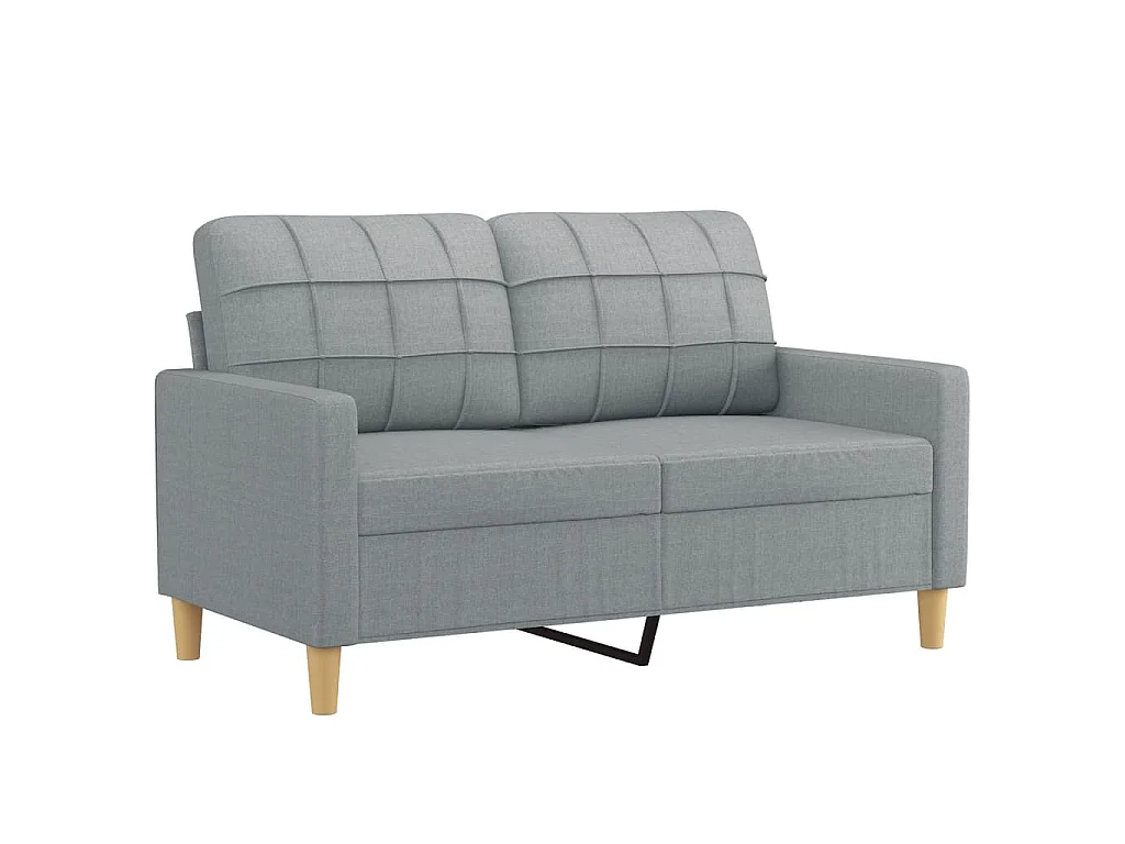 Ensemble de canapés 2 pcs avec coussins Gris clair Tissu