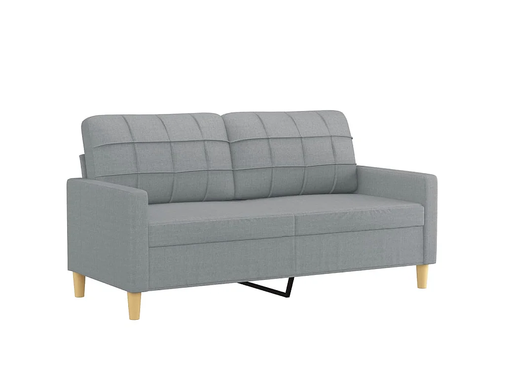 Ensemble de canapés 2 pcs avec coussins Gris clair Tissu