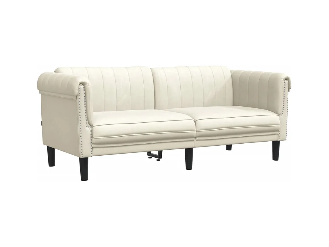 Conjunto de sofá de 2 piezas de terciopelo color crema