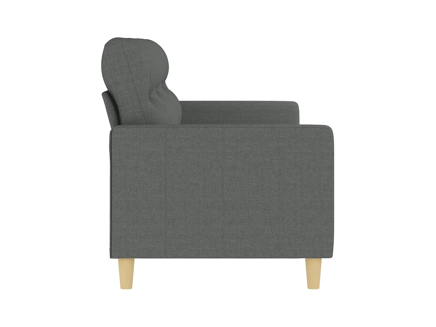 Divano 3 posti Grigio scuro 180 cm Tessuto