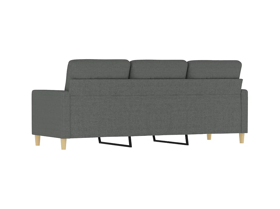 Divano 3 posti Grigio scuro 180 cm Tessuto
