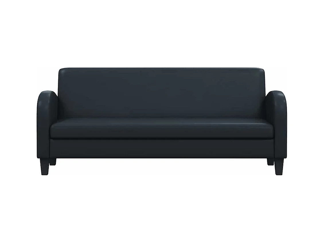 Conjunto de sofá de 2 piezas en piel sintética negra