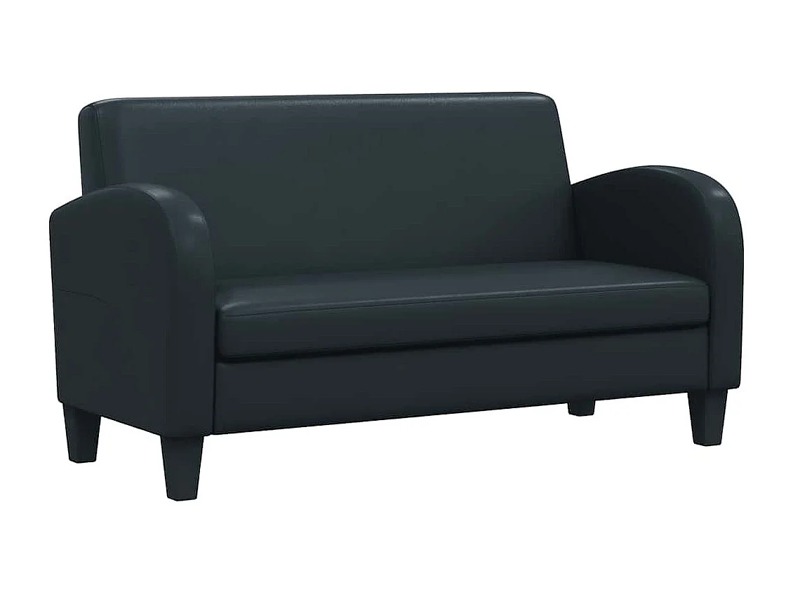 Conjunto de sofá de 2 piezas en piel sintética negra