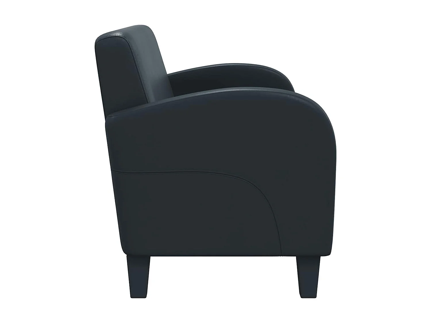 Conjunto de sofá de 2 piezas en piel sintética negra