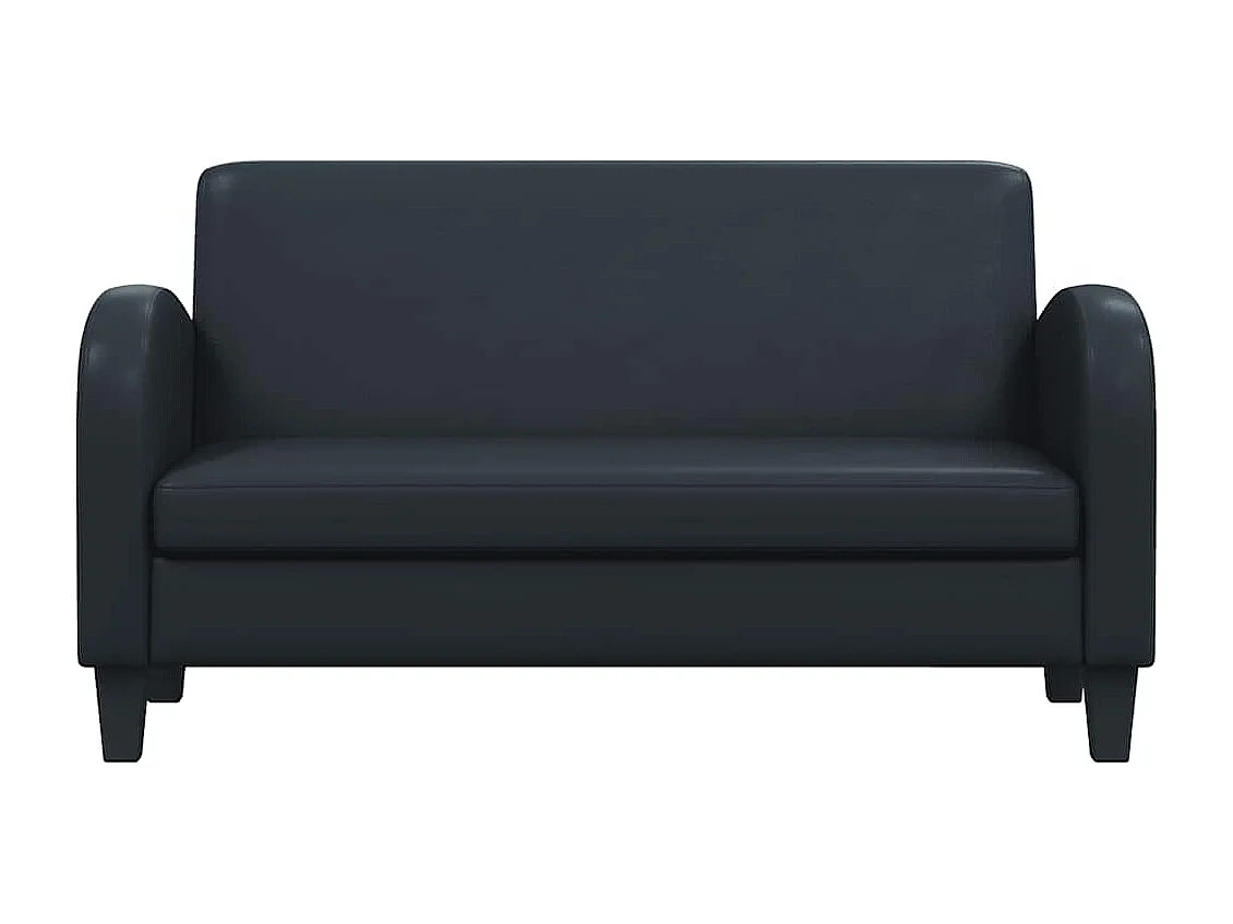 Conjunto de sofá de 2 piezas en piel sintética negra