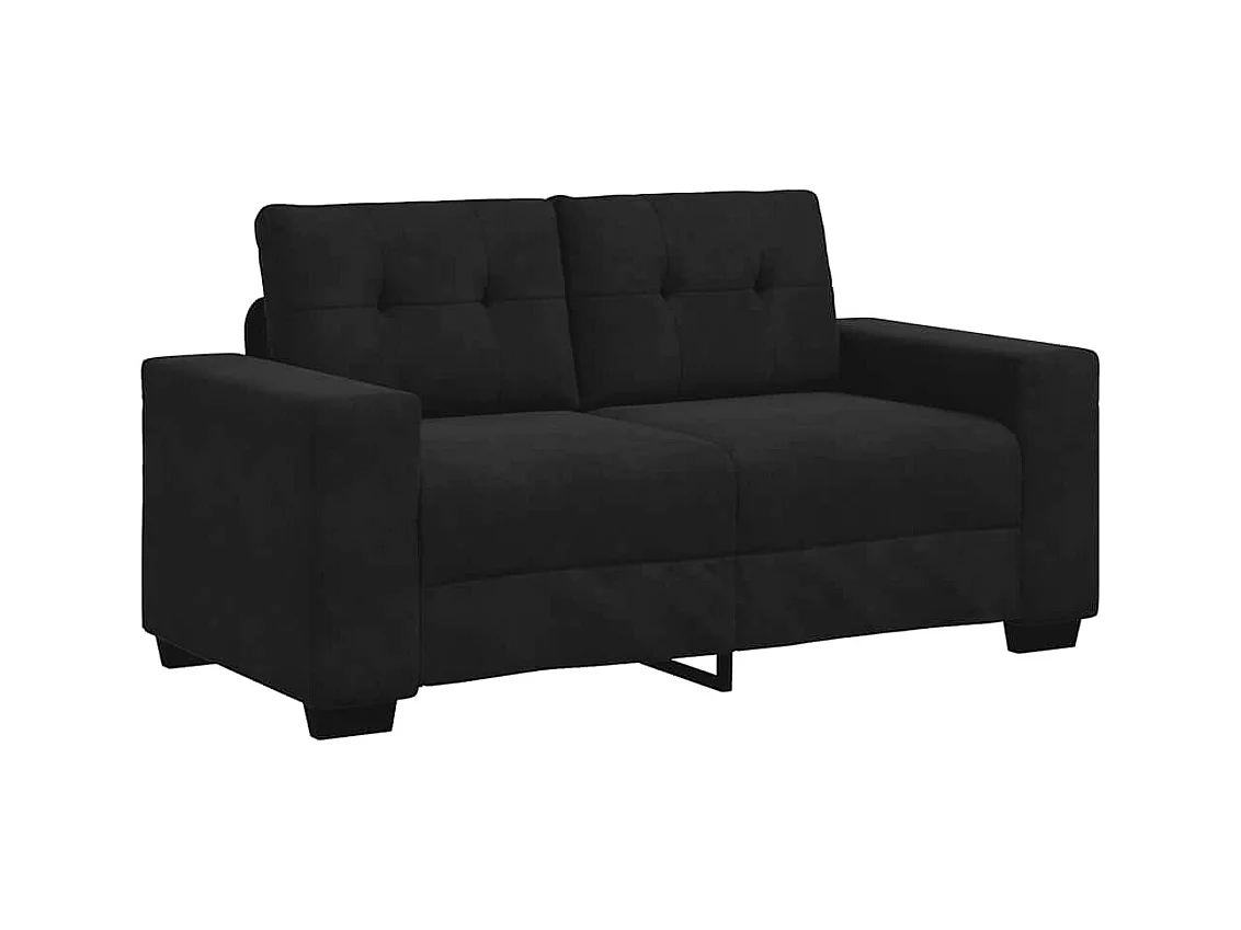 Divano a due posti in velluto nero 120 cm