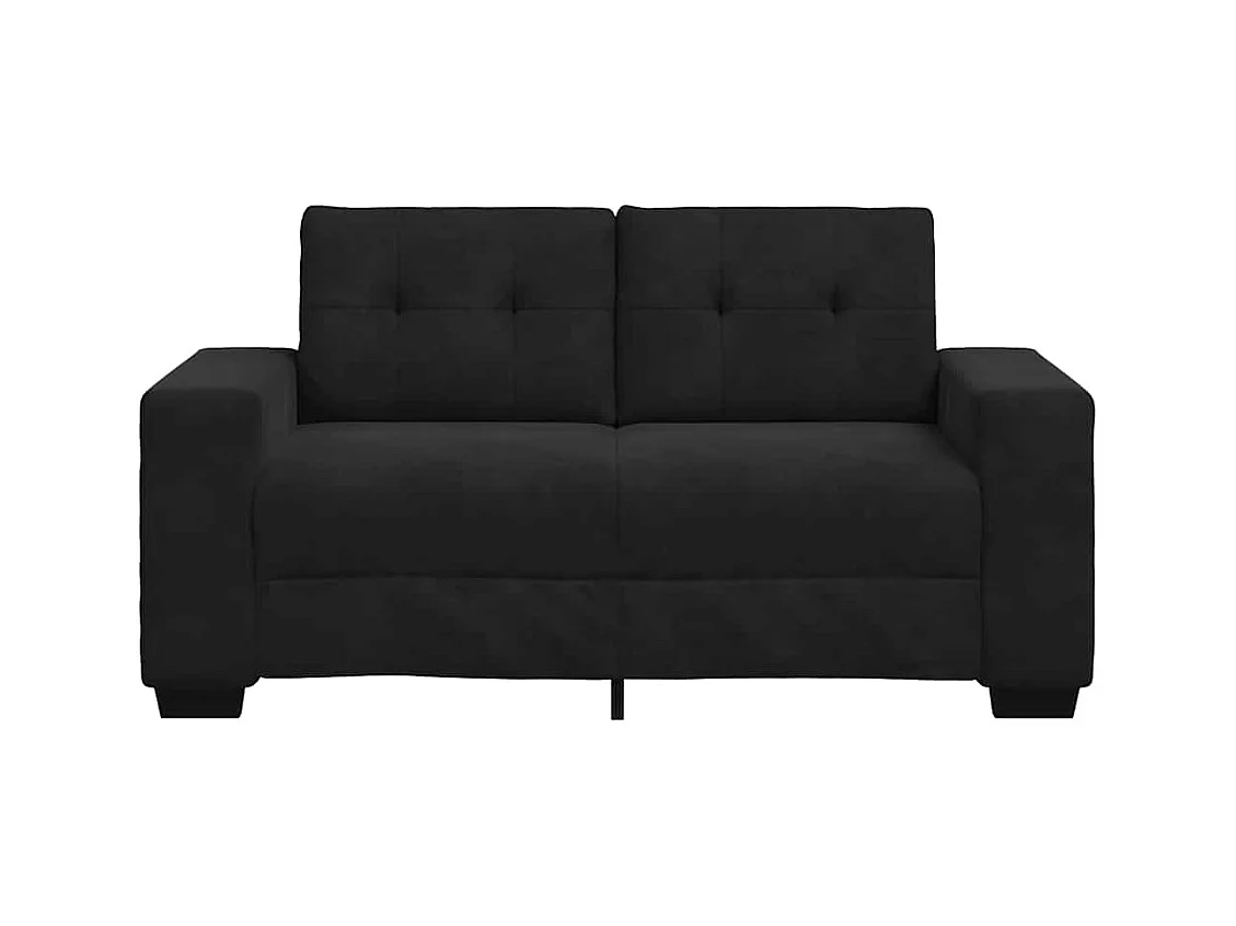 Divano a due posti in velluto nero 120 cm