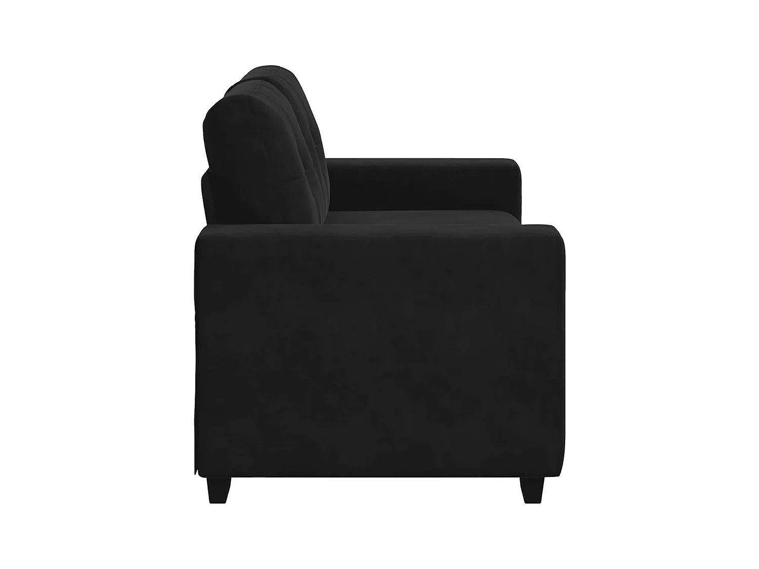 Divano a due posti in velluto nero 120 cm