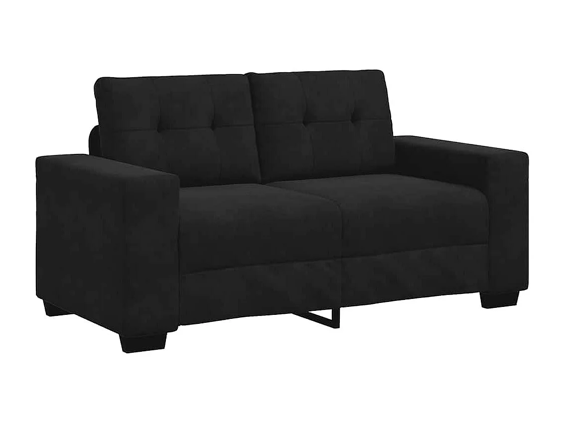 Zwarte fluwelen loveseat bank 120 cm